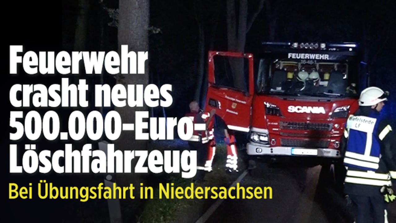 NIEDERSACHSEN: Crash bei Feuerwehr-Übungsfahrt! Neues Fahrzeug endet im Totalschaden – 2 Verletzte!