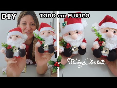 DIY- PAPAI NOEL SACHE todo em FUXICO fácil de fazer VENDA MUITO essa lembrancinha linda de NATAL