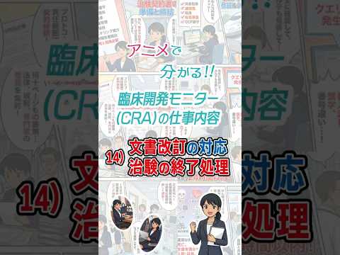 アニメで分かる！！臨床開発モニター（CRA）の仕事内容　14）文書改訂の対応、治験の終了処理