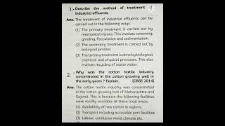 Important question of Chapter-Manufacturing Industries (Geography) Class 10