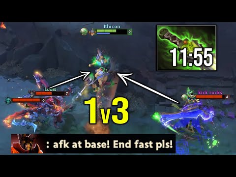 They gank me 1v3 Mid!! WTF Disaster!! - Techies 11Mins Ethereal Blade Farming Tip!!!