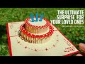 Lively Birthday Cake Pop Up Card Beautiful 3D Happy Birthday Cake Greeting Card Unique 3D Card