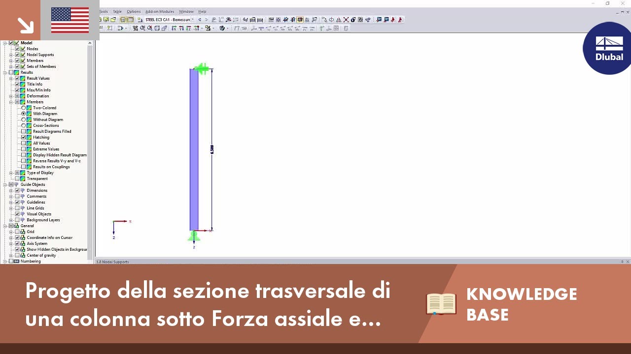 KB 001600 | Verifica di sezioni trasversali di una colonna sotto forza assiale e flessione