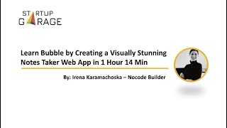 Learn Bubble by Creating a Visually Stunning Notes Taker Web App in 1 Hour 14 Min