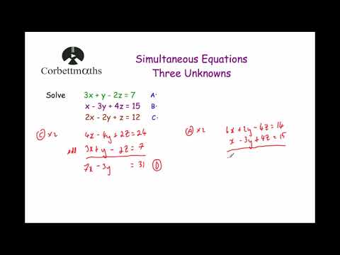 Simultaneous Equations with Three Unknowns