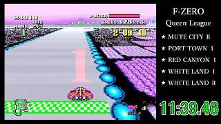 【SFC版F-ZERO】Queen League RTA 11'39"46（Fire Stingray）【プレイ動画】