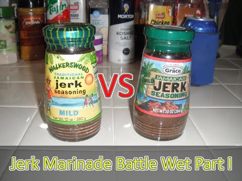 Jerk Marinade Battle 💦 Wet 💦 Part I - Grace Jerk Seasoning vs Walkerswood Jamaican Jerk Seasoning 🐔