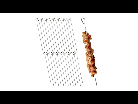 Schaschlikspieße aus Edelstahl 30er Set Silber - Metall - 3 x 31 x 1 cm