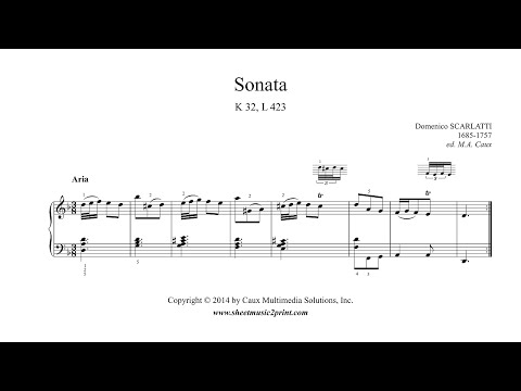 Scarlatti : Sonata K 32, L 423 - Aria