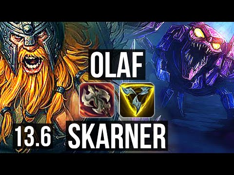 OLAF vs SKARNER (MID) | Rank 1 Olaf, 66% winrate, 3/1/6, Rank 11, 300+ games | TR Challenger | 13.6