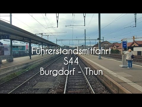 Cab ride in the S44 from Burgdorf to Thun in a BLS RABe 525.