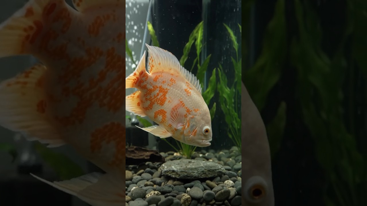Albino Tiger Oscar Fish  #bettafish #oscar