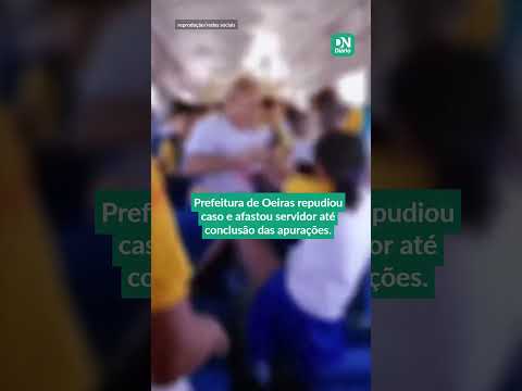 vídeo mostra funcionário de escola tentando arrastar estudante de ônibus no Piauí