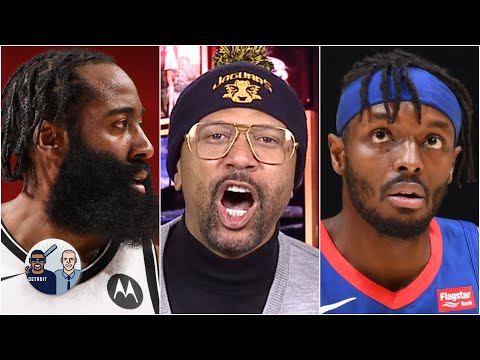 Jalen & Jacoby YouTube獨家。杰倫-羅斯慶祝他的活塞隊實際擊敗籃網隊。 (Jalen & Jacoby YouTube exclusive: Jalen Rose celebrates his Pistons ACTUALLY beating the Nets)
