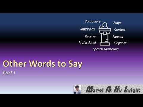 Other Words to Say - Part I #vocabulary #English #mahi #language