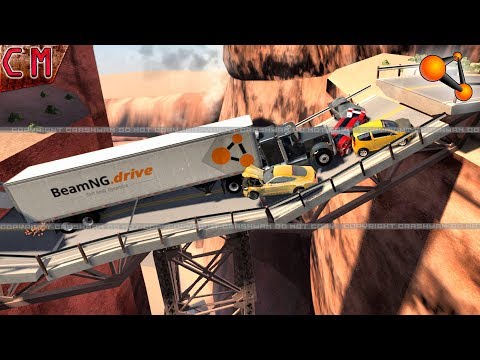 Destructible, collapsible bridge crashes BeamNG Drive