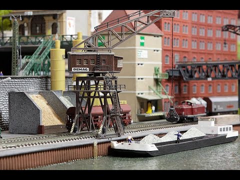 Ein Modellbahn Hafen in Spur N.