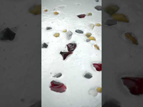 How It´s Made - Terrazzo with colourful glass aggregates. #satisfying #colour #tiles