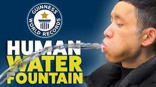 Longest Time To Spray Water From Mouth - Guinness World Records