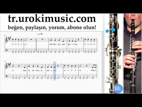 Klarnet Nasıl Çalınır Old MacDonald - Had a Farm Tablatura Bölüm#2 um-b723