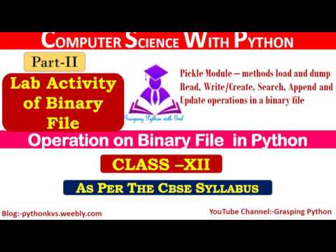 2 Lab Activity On Binary File In Python Python Tutorial For Beginners File Operations In Python