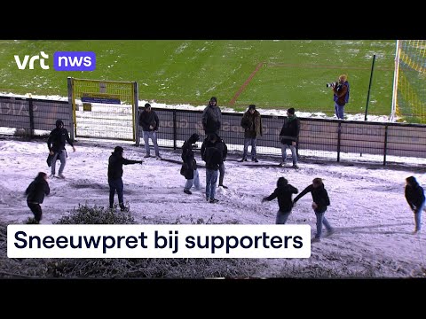 Voetbalwedstrijd tussen Union en Cercle Brugge krijgt vervolg met sneeuwbalduel tussen supporters