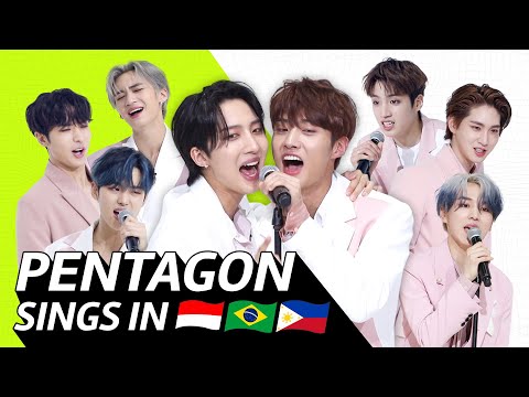 K-POP STARS sing in THREE Languages🎤| INA/POR/TAG | PENTAGON | TRANSONGLATION