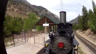preview picture of video 'Georgetown Loop Railroad Colorado Historic Train Into Devil's Gate Station'