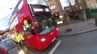 Bus takes out van wing mirror but doesn&#39;t seem to care