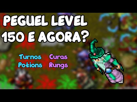 TIBIA | Peguei Level 150 com meu RP e agora? | Turnos, Curas, Potions e Rings