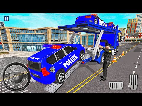 Transporting Police Vehicles in Cargo Ship - Police Car Transporter Simulator - Android Gameplay