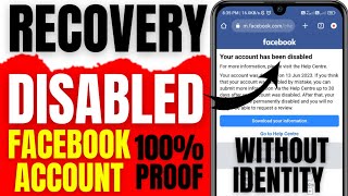 NEW! How to Recover Disabled Facebook Account Without ID 2023
