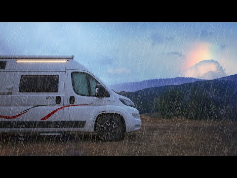 [14] Solo Van Camping in the Rain | Huge Thunderstorm | Comfort Food | Soothing | Asmr