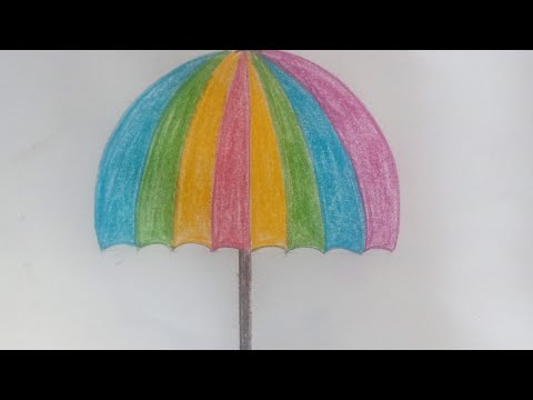 Diagram of Umbrella for kids- How to draw umbrella ?