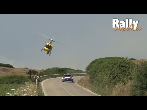 Kubica vs. TV helicopter @ Power stage WRC Rally Italia Sardegna 2014