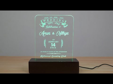 DIY Edge Lit Acrylic Wedding Card |Digispark attiny 85| Arduino IDE | Onakkamunthiri By Arun