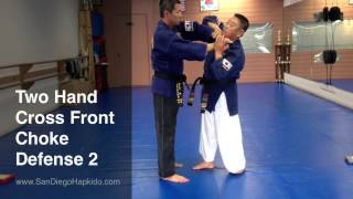 Hapkido Two Hand Cross Front Choke Defense 2