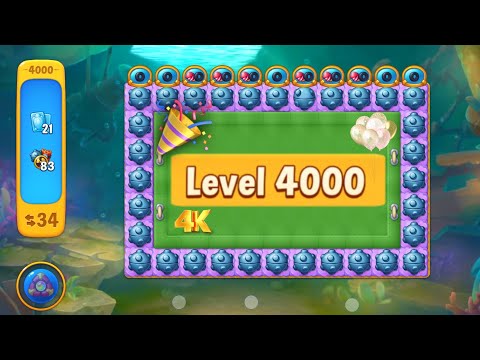 Level 4000 Milestone 🍾🎉🎊 | Fishdom Gameplay 🐠