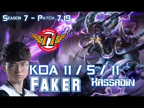 SKT T1 Faker KASSADIN vs LEBLANC Mid - Patch 7.19 KR Ranked