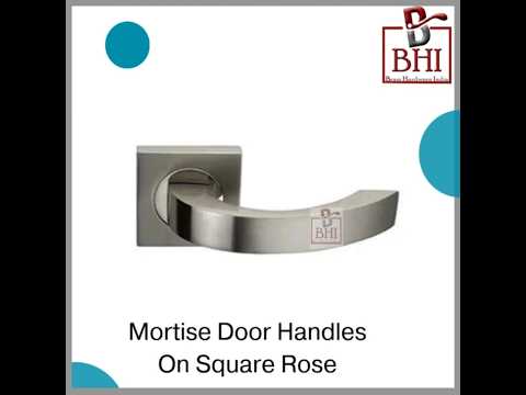 Zinc Mortise Door Handle On Square Rose Satin Nickle Finish