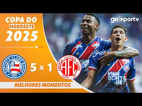 Gols e lances de Bahia x América-RN