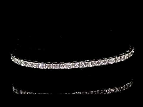 18k White Gold 3ct (TDW) Diamond Tennis Bracelet