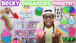 Putting New Fidgets Into My Fidget Collection! Becky Organizes My Fidget Toy Collection!