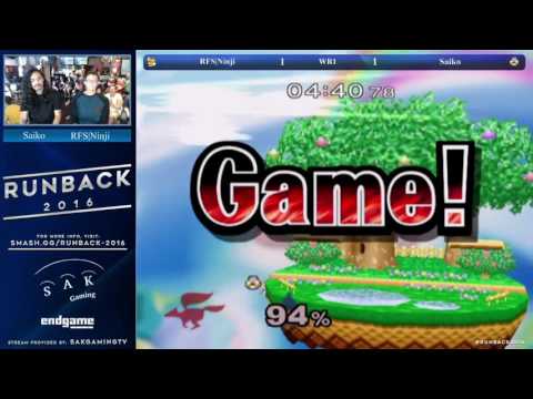Runback 2016 Melee Singles Pro WR1 - RFS|Ninji (Fox) vs Saiko (Sheik)