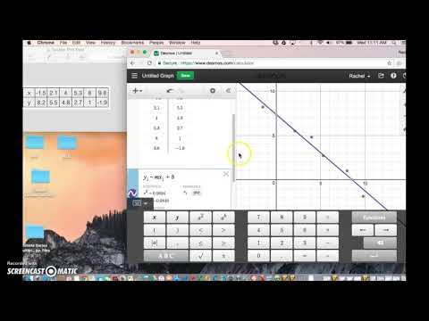 Desmos Scatter plot and Line of best fit