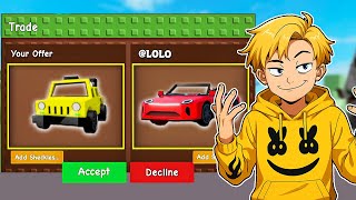 فيلم روبلوكس : عملت تريد سيارات من ارخص سيارة صغيره ل رولز رويس ???????? + تحديث السيارات الجديد