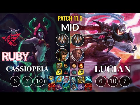 RW Ruby Cassiopeia vs Lucian Mid - KR Patch 11.5