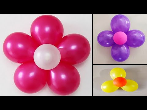 Balloon flowers. Birthday background balloon flowers. How to make balloon flowers using simple trick