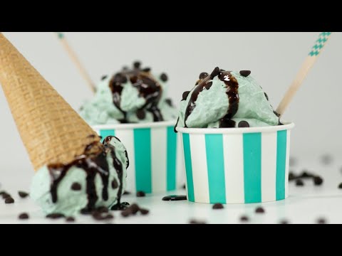 Mint Chocolate Chip Ice-cream | 5-Ingredient Recipe (No Machine Needed)