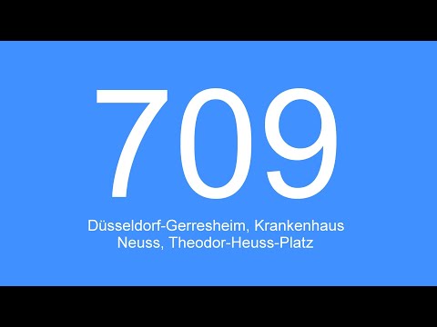 [Video] Linie 709 | Düsseldorf-Gerresheim, Krankenhaus - Neuss, Theodor-Heuss-Platz | 2021